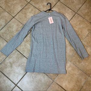 Missguided grey long sleeved tee shirt dress